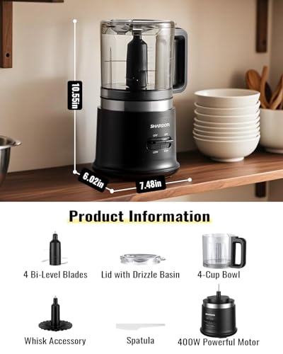 4-Cup Mini Food Processor & Electric Meat Grinder