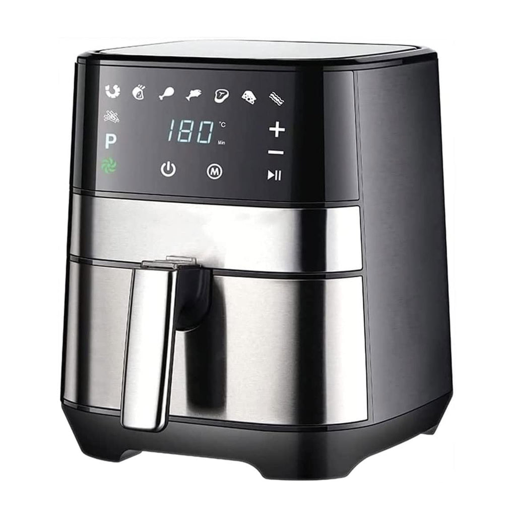 DDYYCX Air Fryer Oven, Electric Oilless Cooker with LED Digital Touch Screen, 8 in 1 Electric Hot Oven Cooker, Non-Stick Air Frier Pot, 1230W (Silver)
