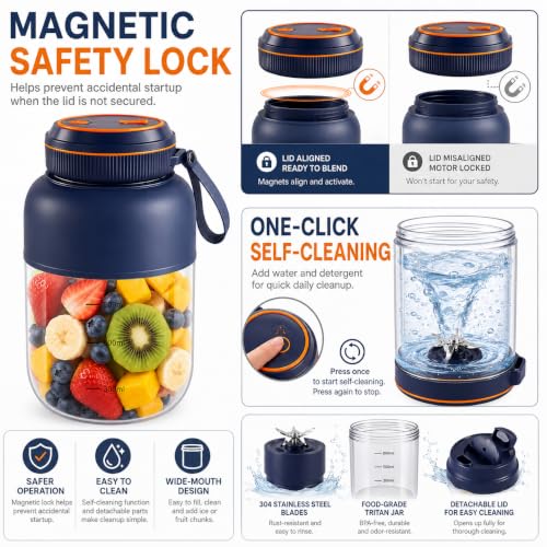 Rechargeable Portable Juicer Blender Cup with 38 Blades