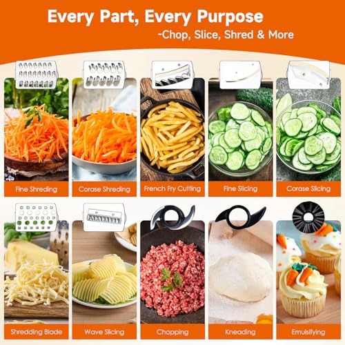 Davivy 7-Cup 10-in-1 Food Processor with Storage