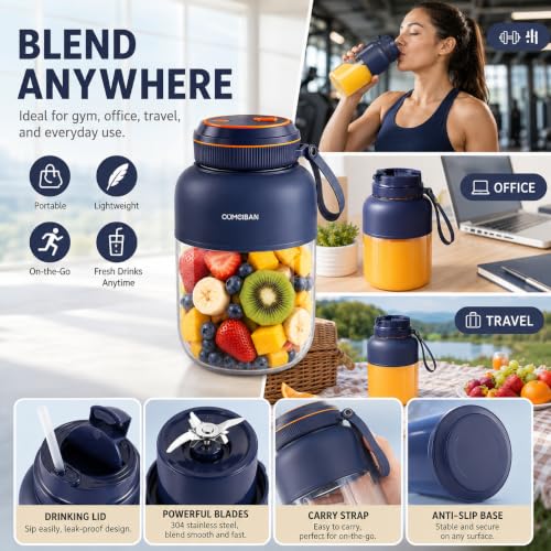 Rechargeable Portable Juicer Blender Cup with 38 Blades
