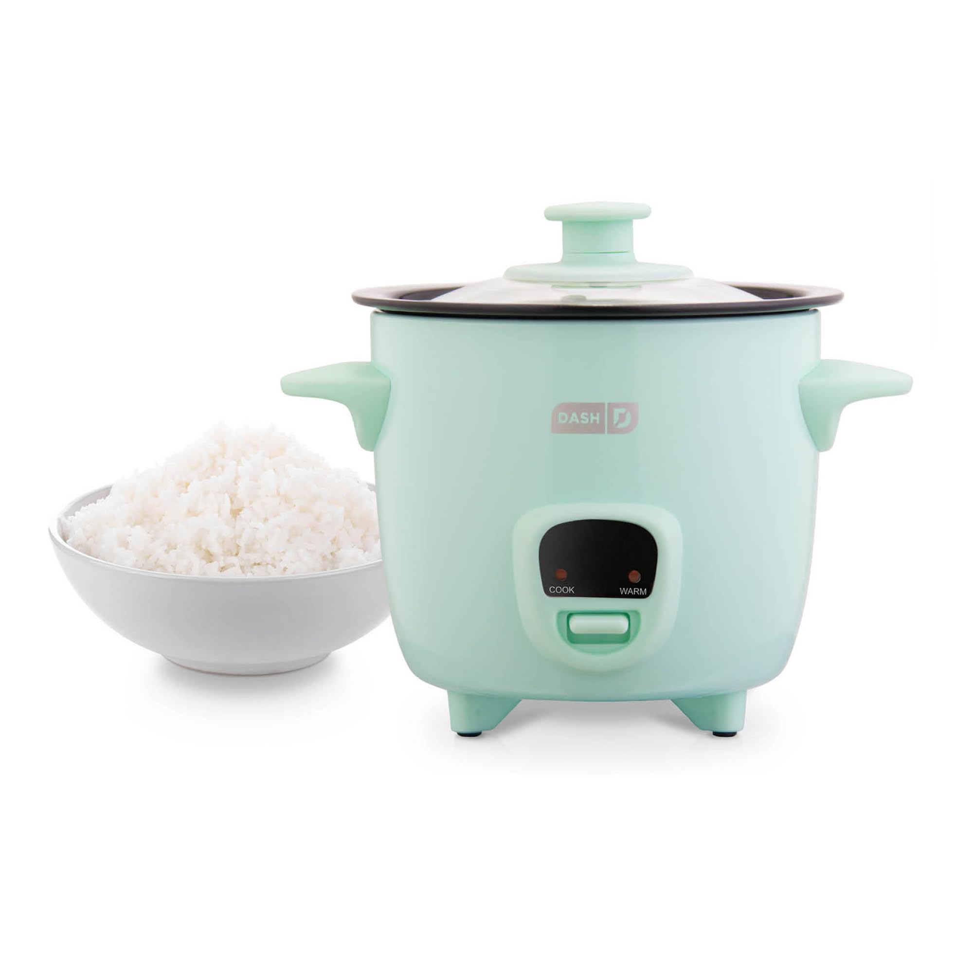 DASH Mini Rice Cooker Steamer with Removable Nonstick Pot, Keep Warm Function & Recipe Guide, One Half Quart, for Soups, Stews, Grains & Oatmeal