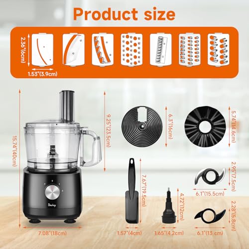 Davivy 7-Cup 10-in-1 Food Processor with Storage
