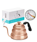 Barista Warrior Gooseneck Kettle with Built-In Thermometer for Pour Over Coffee & Tea - 1L Stainless Steel Kettle Stovetop Safe with Precision Spout