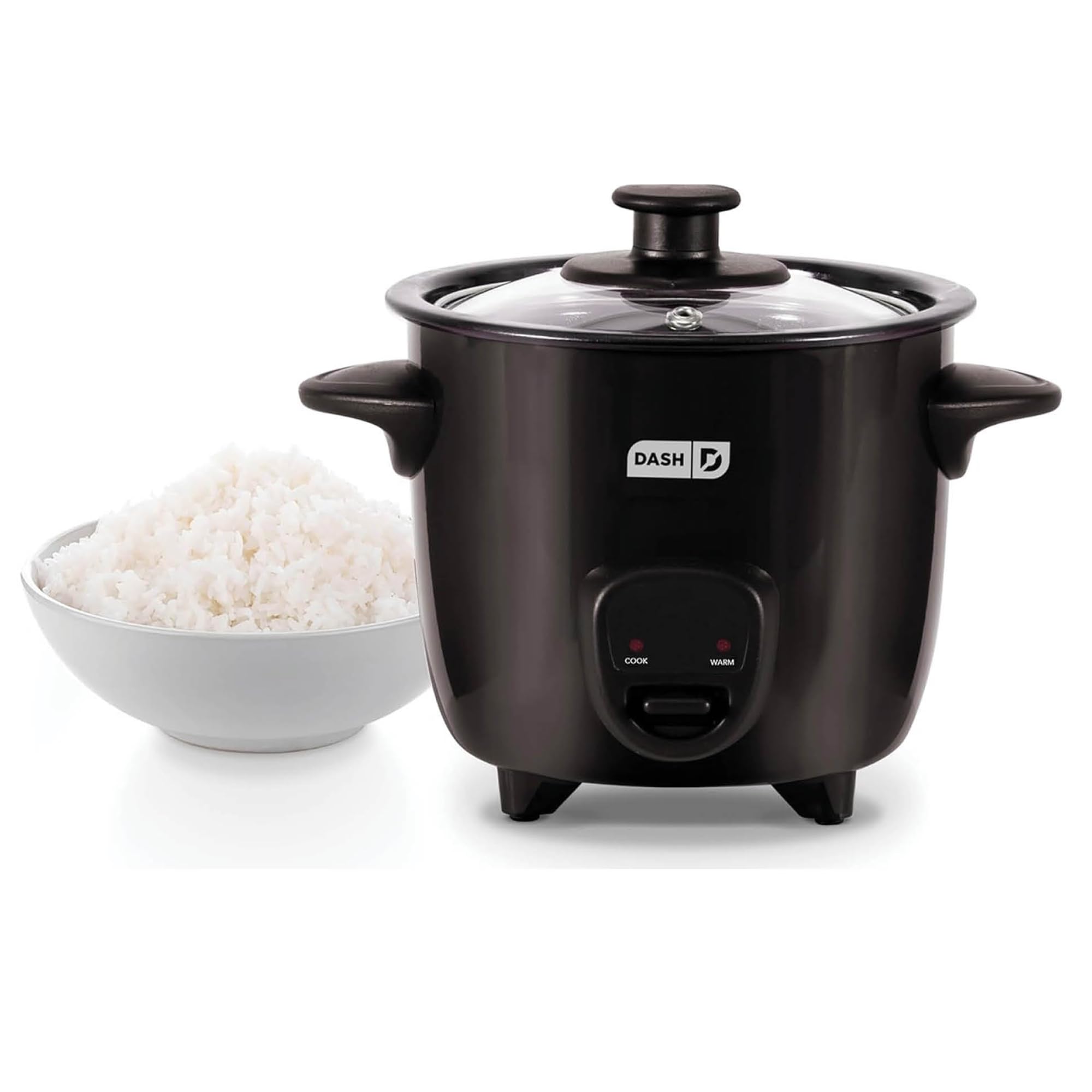 DASH Mini Rice Cooker Steamer with Removable Nonstick Pot, Keep Warm Function & Recipe Guide, One Half Quart, for Soups, Stews, Grains & Oatmeal