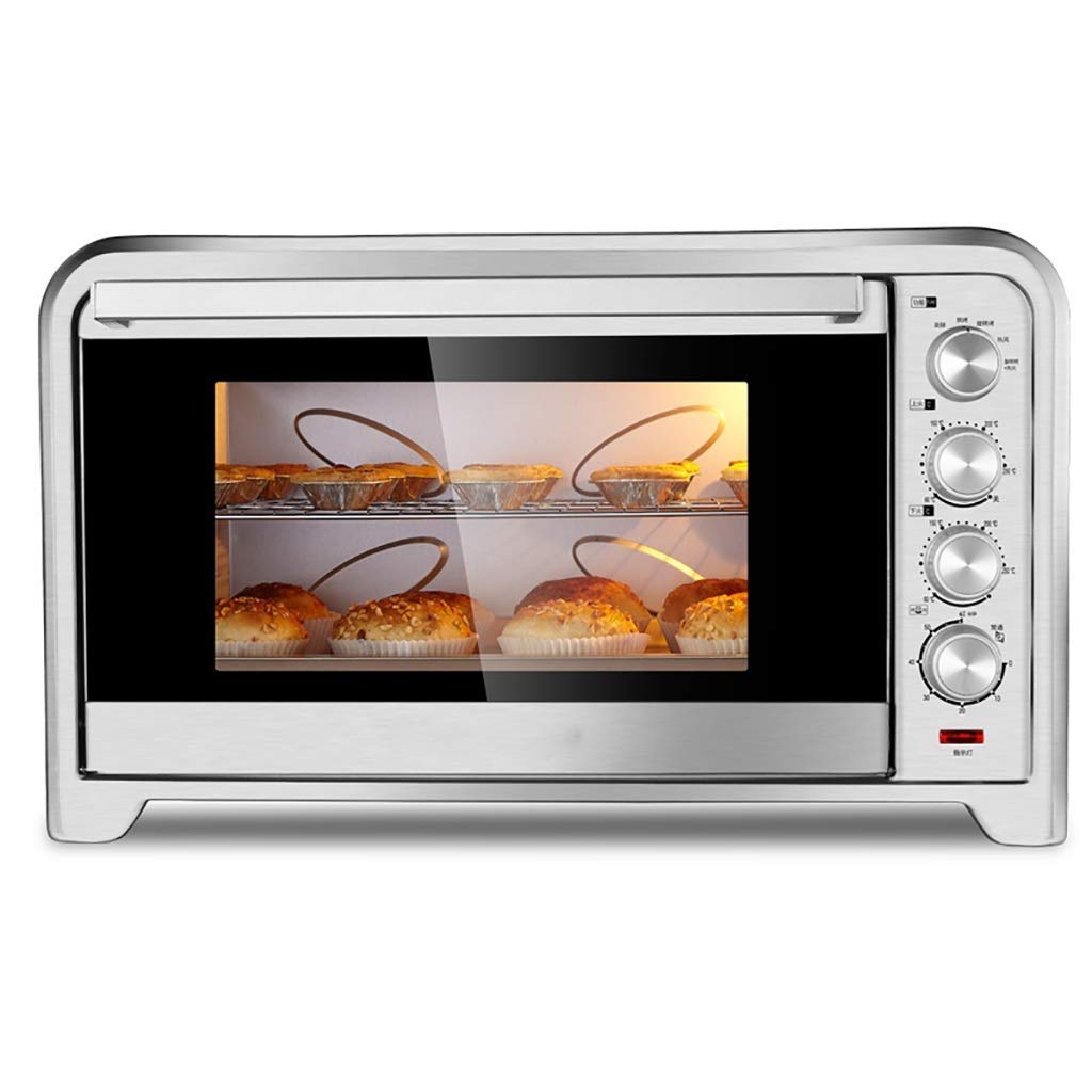 QERTYHJK Extra Wide Convection Countertop Toaster Oven, Includes Bake Pan, Broil Rack & Toasting, Stainless Steel
