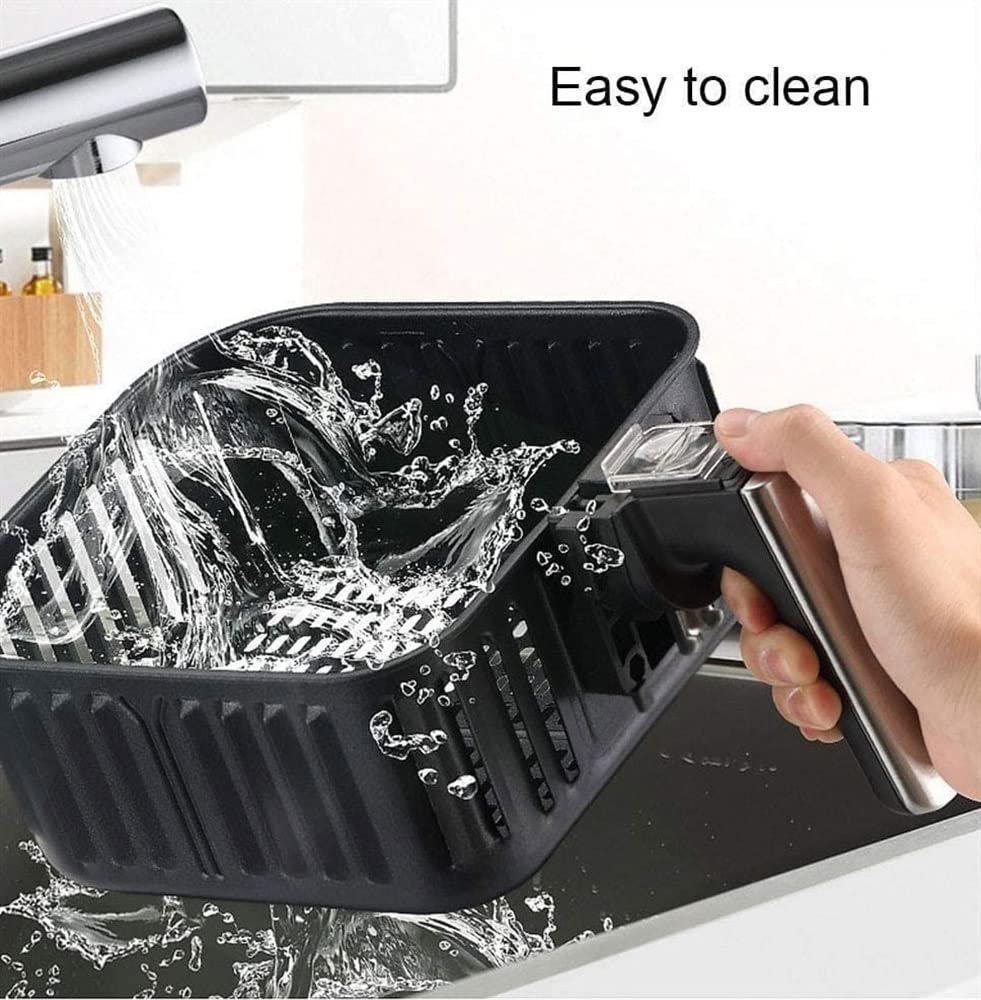 DDYYCX Air Fryer Oven, Electric Oilless Cooker with LED Digital Touch Screen, 8 in 1 Electric Hot Oven Cooker, Non-Stick Air Frier Pot, 1230W (Silver)