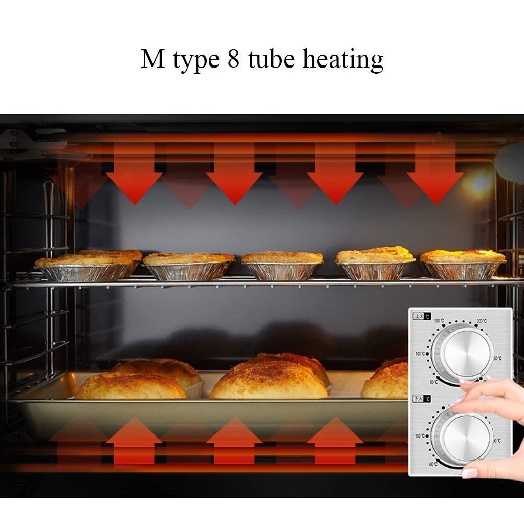 QERTYHJK Extra Wide Convection Countertop Toaster Oven, Includes Bake Pan, Broil Rack & Toasting, Stainless Steel