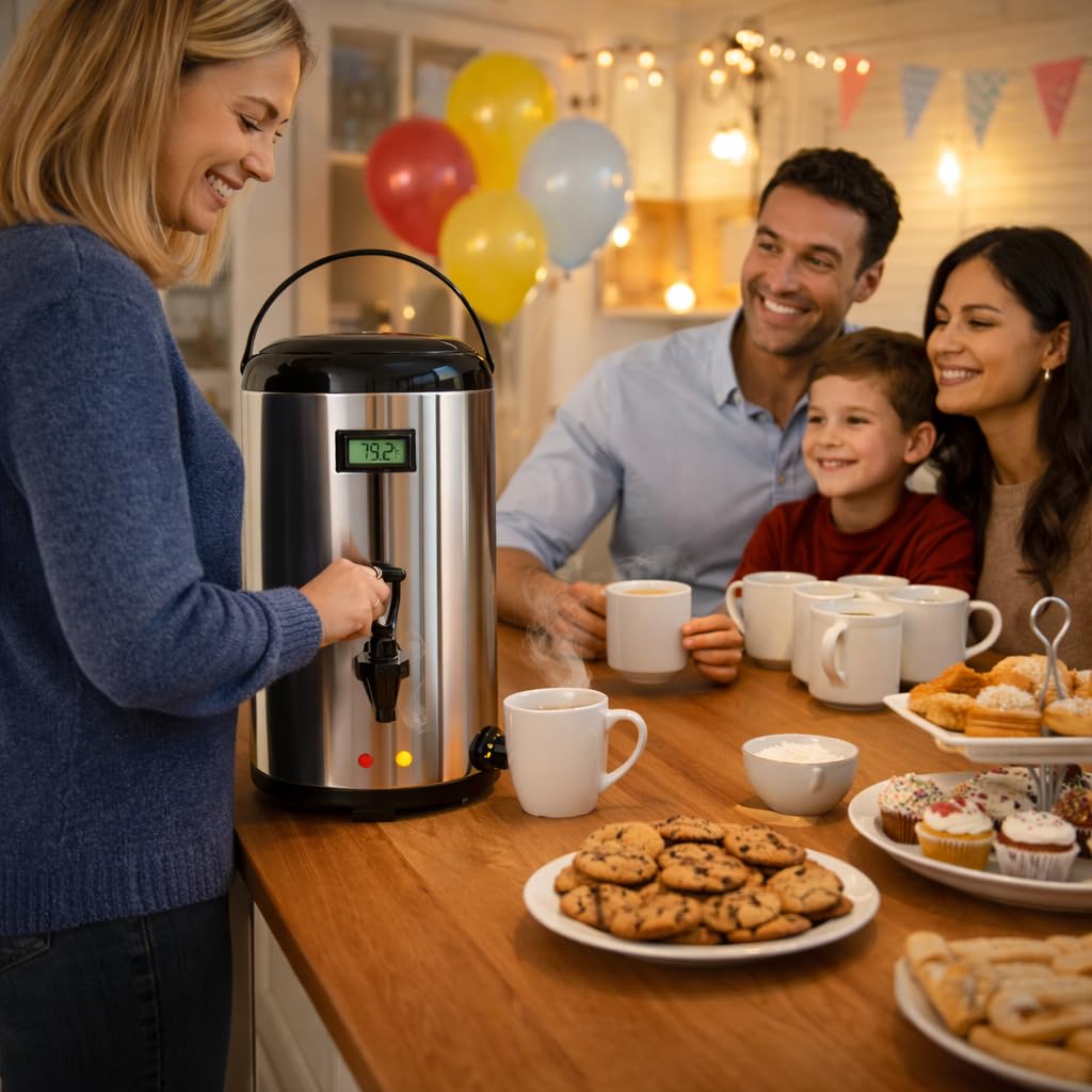 12L Stainless Steel Hot Beverage Dispenser with Spigot