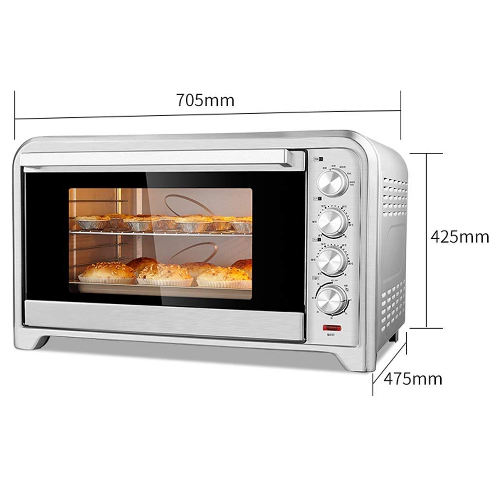 QERTYHJK Extra Wide Convection Countertop Toaster Oven, Includes Bake Pan, Broil Rack & Toasting, Stainless Steel