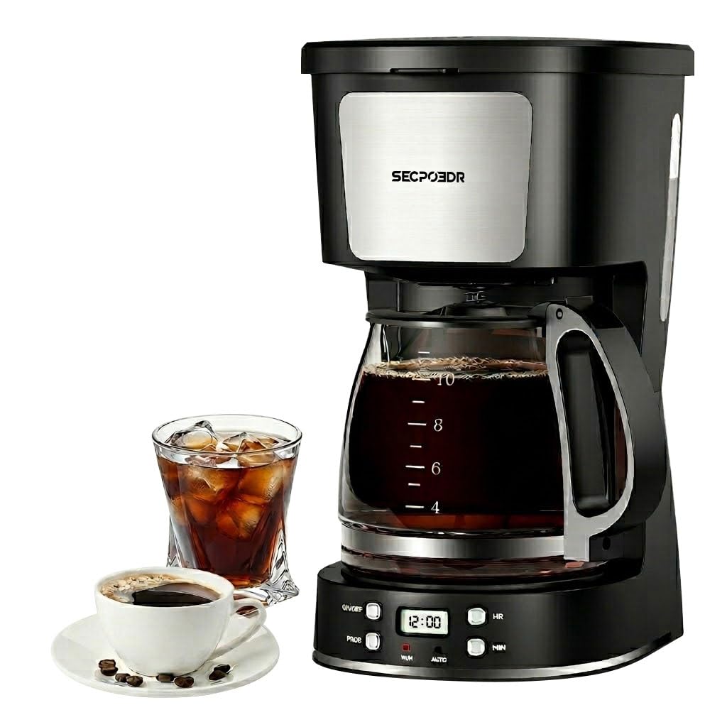 SECPOEDR 12 Cup Programmable Drip Coffee Maker, Auto Brew Coffee Machine
