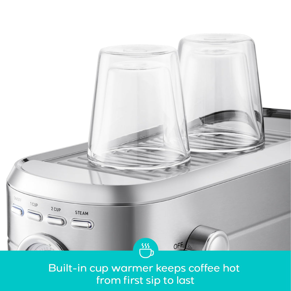 CASABREWS Espresso Machine 20 Bar, Professional Espresso Maker with Milk Frother Steam Wand, Compact Coffee Machine with 34oz Removable Water Tank for Cappuccino, Latte, Gift for Dad or Mom