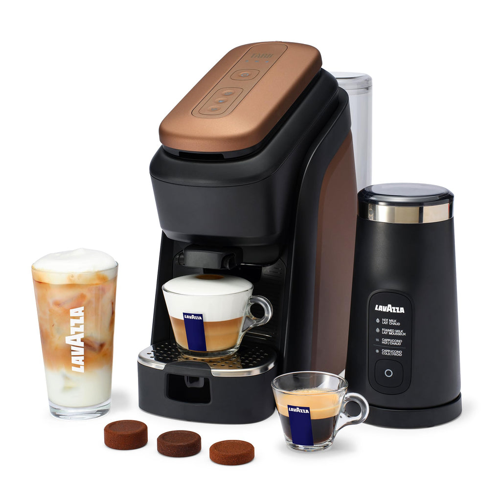 Lavazza Tablì Espresso Machine (Brown) and Milk Frother
