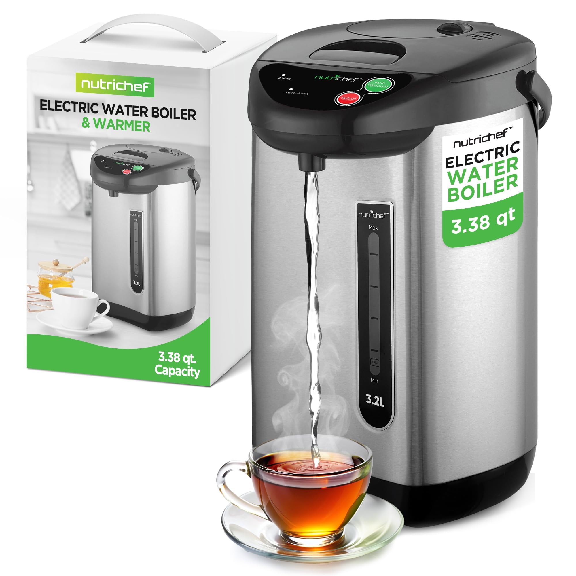 NutriChef Insulated Stainless Steel Hot Water Urn