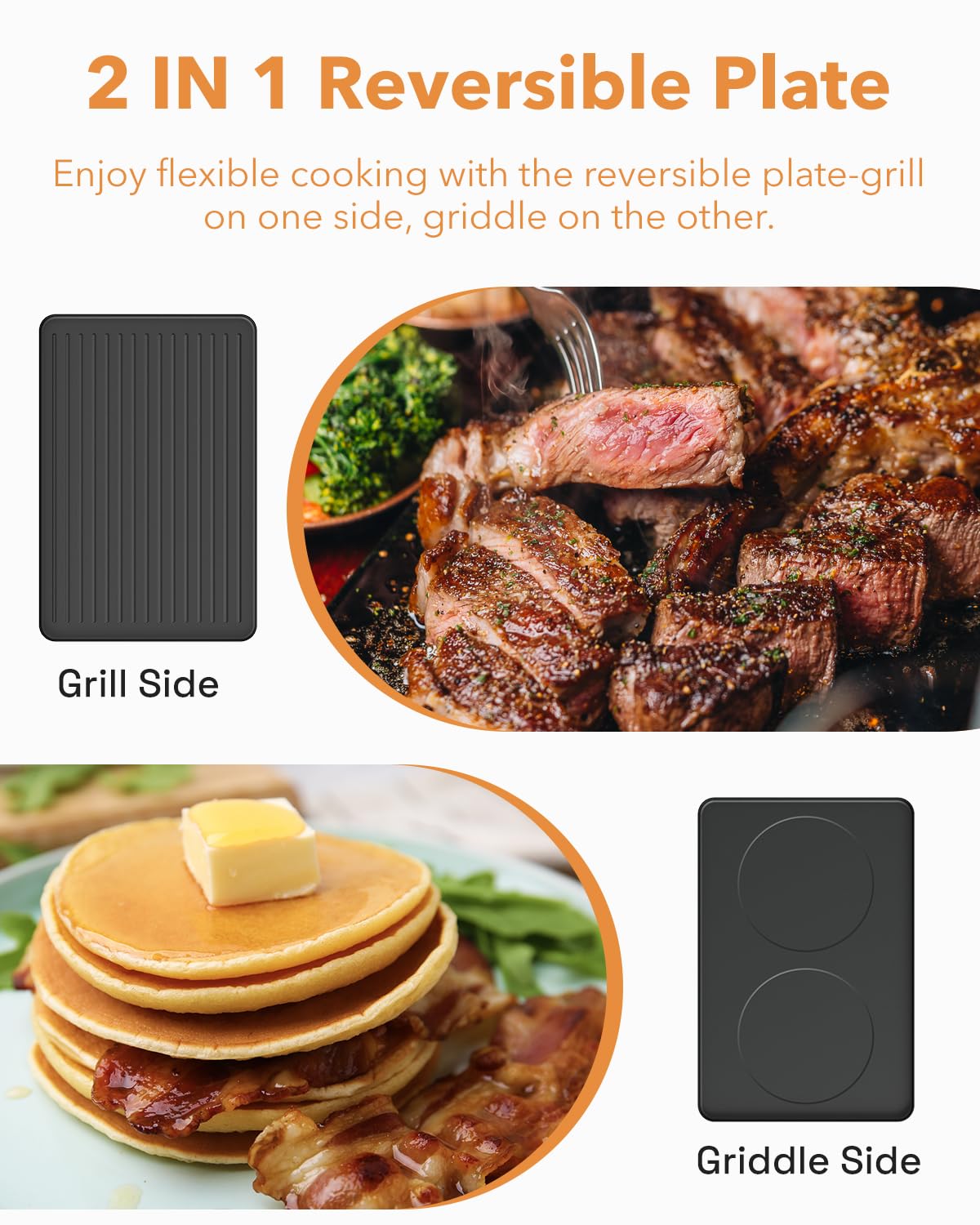 HBN Electric Raclette Grill with 8 Warming Trays