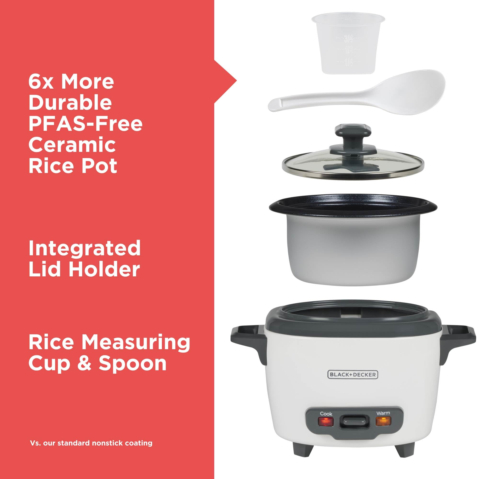 BLACK+DECKER RC503 Dry/3-Cup Cooked Rice Cooker