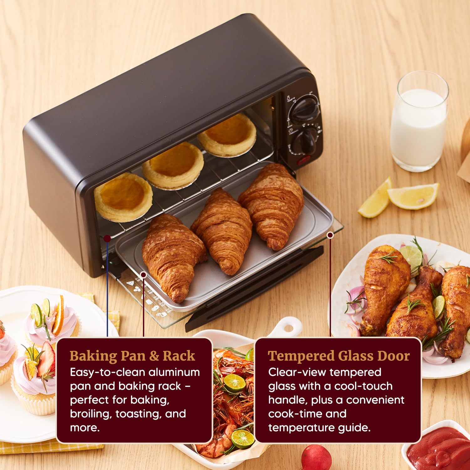 Elite Gourmet ETO449 9L / 4-Slice Countertop Toaster Oven