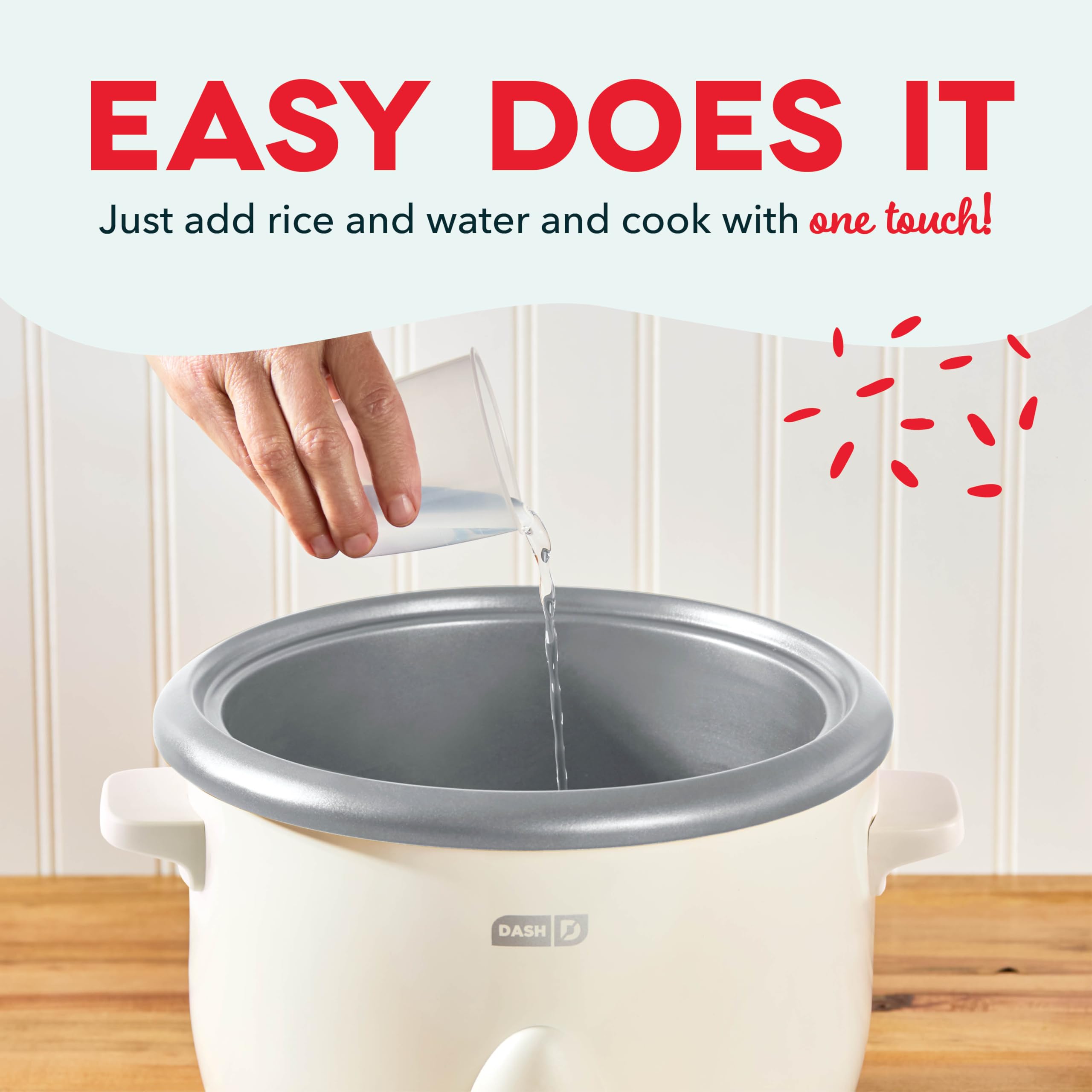 DASH Mini Rice Cooker Steamer with Removable Nonstick Pot, Keep Warm Function & Recipe Guide, One Half Quart, for Soups, Stews, Grains & Oatmeal