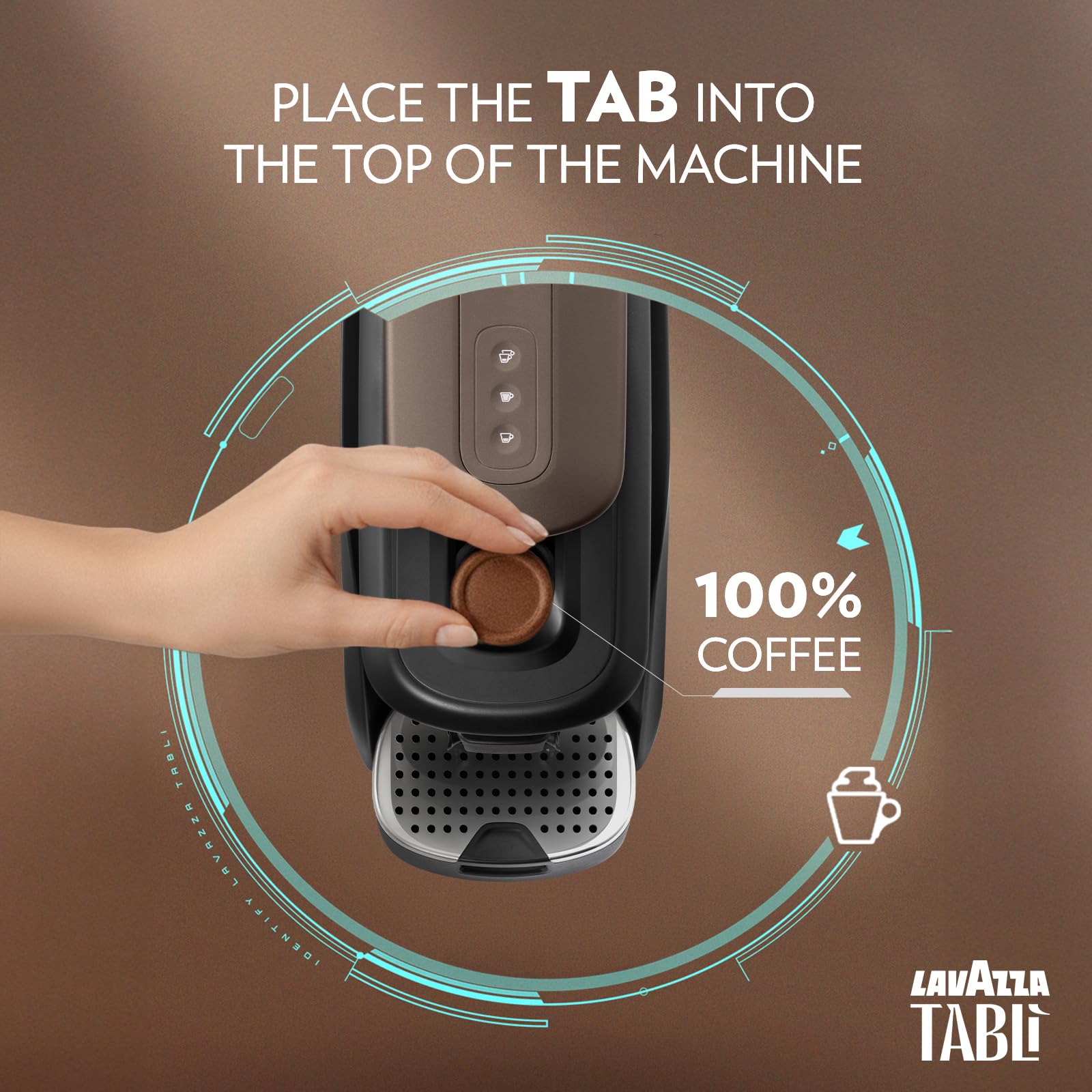 Lavazza Tablì Espresso Machine (Brown) and Milk Frother