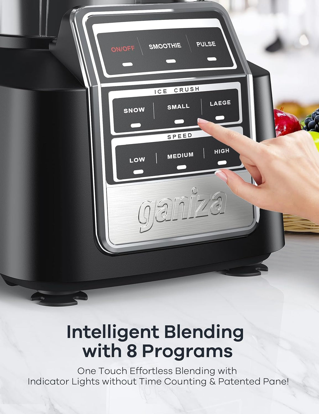 Ganiza 1800W Professional Countertop Blender for Smoothies