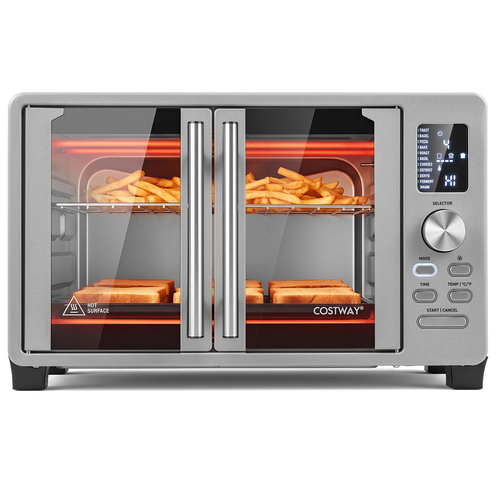 COSTWAY 26.4 QT French Door Toaster Oven with 11 Presets