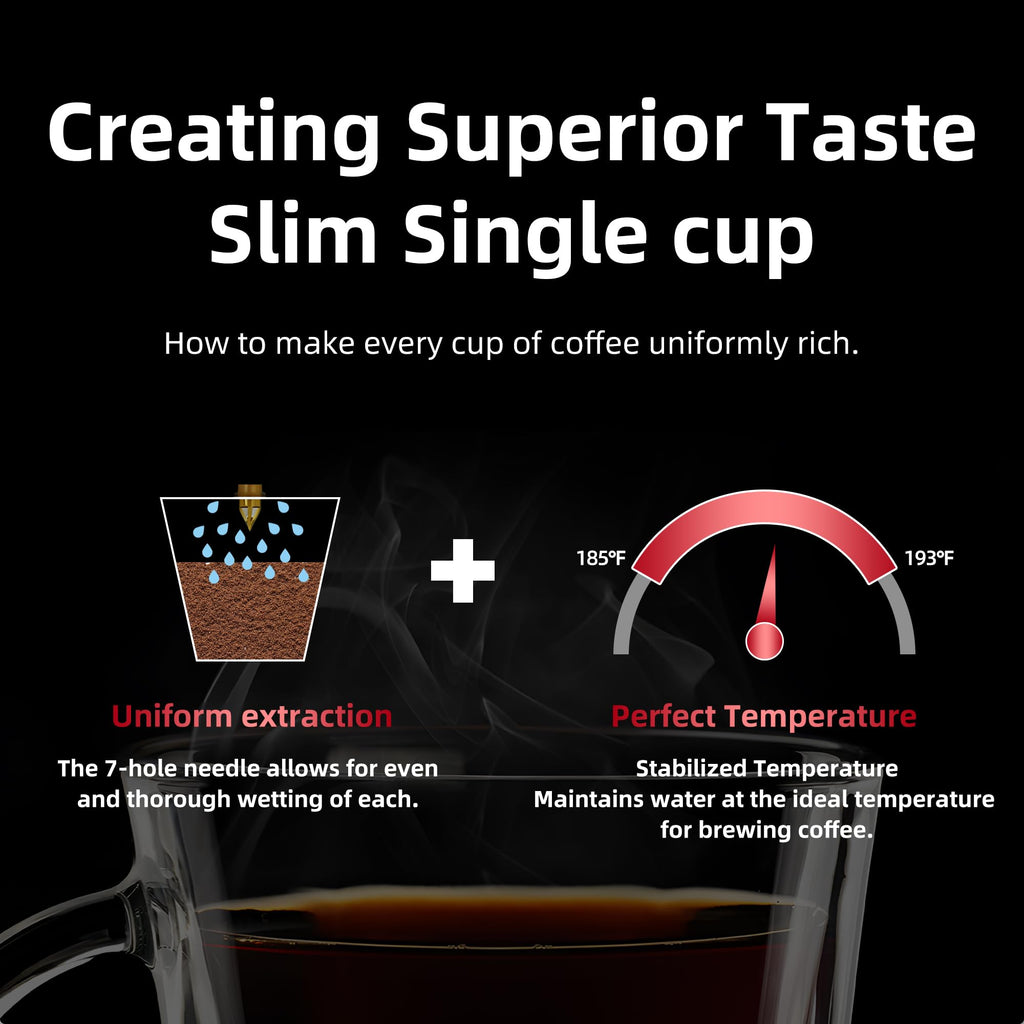 HousesAid Coffee Machine,Single Serve Coffee Maker,One Cup Coffee Maker with Reusable Filter&One-touch Control Button,Portable Brewer for Camping