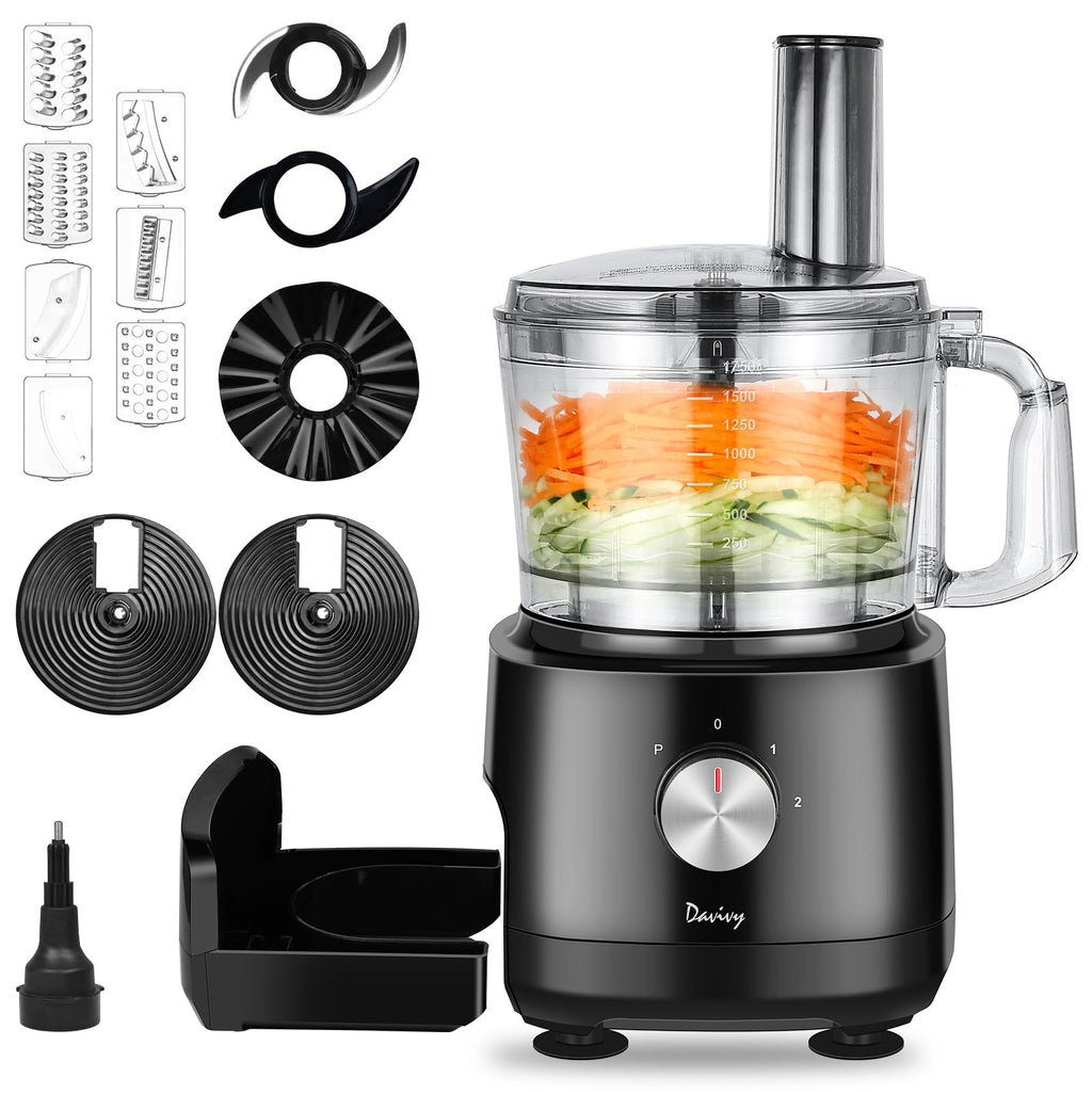 Davivy 7-Cup 10-in-1 Food Processor with Storage