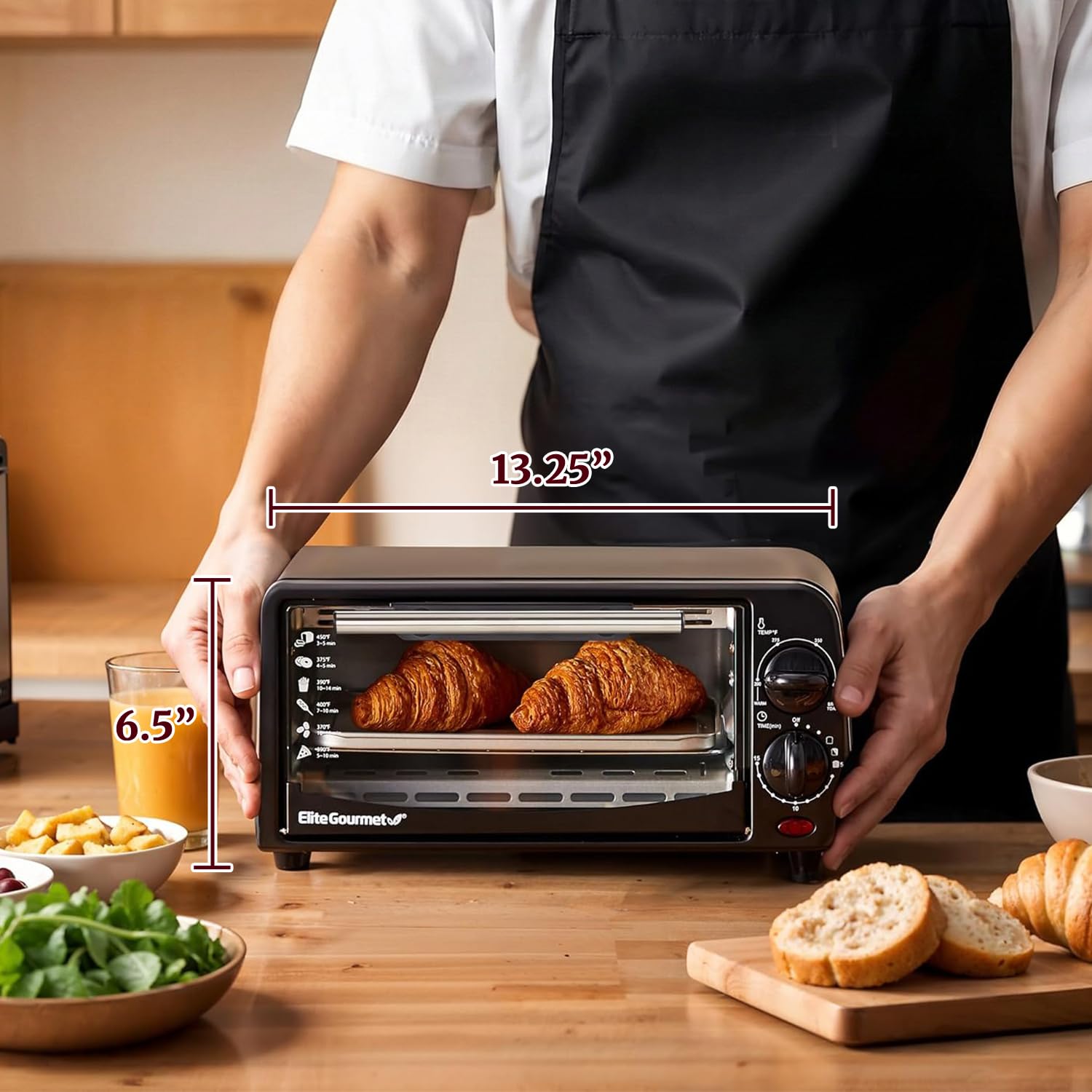 Elite Gourmet ETO449 9L / 4-Slice Countertop Toaster Oven