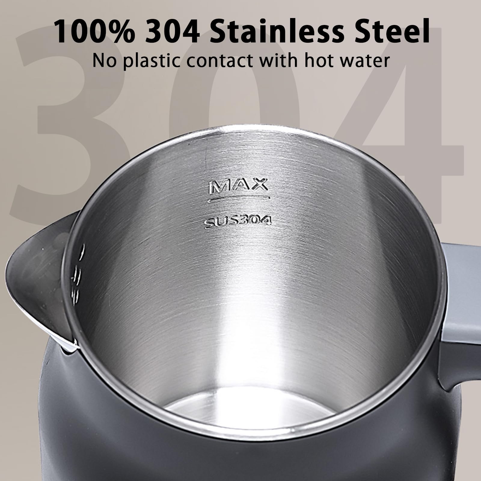 V-33 Electric Kettle 1.2L with 45-90C Temperature Control, 1000W Fast Heating, 16H Keep Warm & 3-Min Lift Memory, Cool Touch Double Wall, 304 Stainless Steel, Black