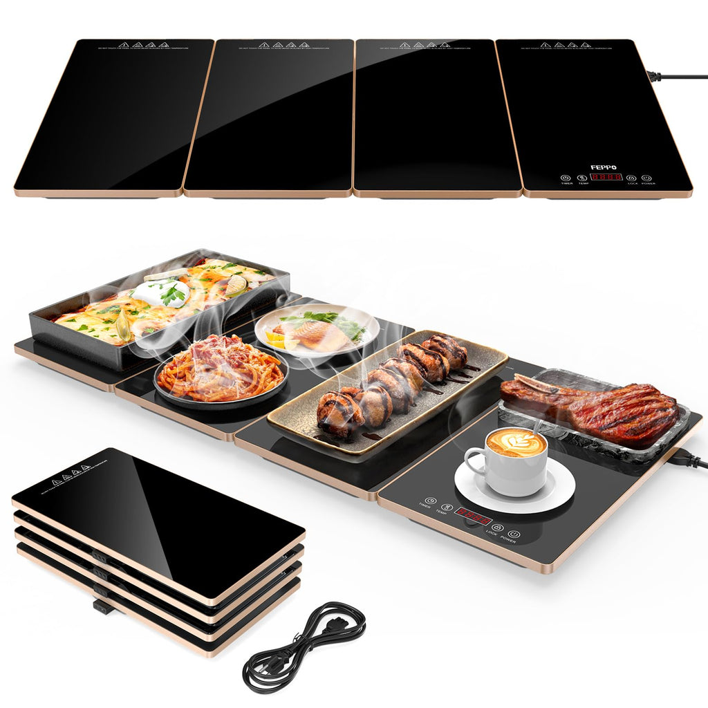 FEPPO 4-in-1 Electric Food Warming Tray for Serving
