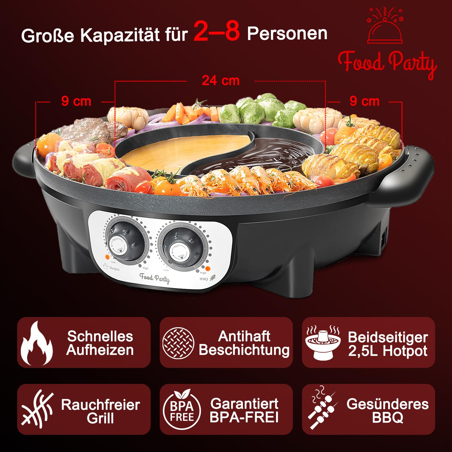 2-in-1 Electric Hot Pot & Smokeless Korean BBQ Grill