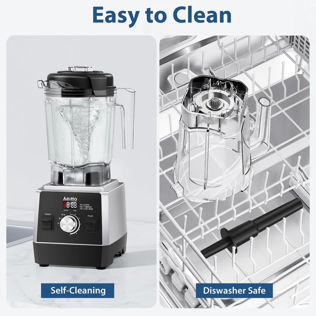 Aeitto 3 Preset Programs & 7 Speeds Professional Countertop Blender for Smoothies MAY