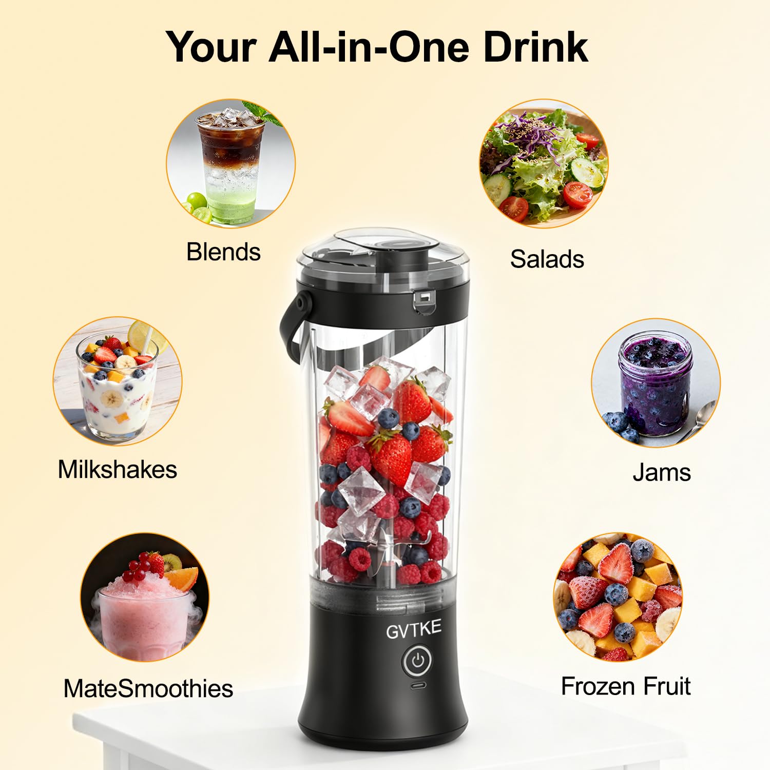 Portable Rechargeable Personal Blender for Smoothies
