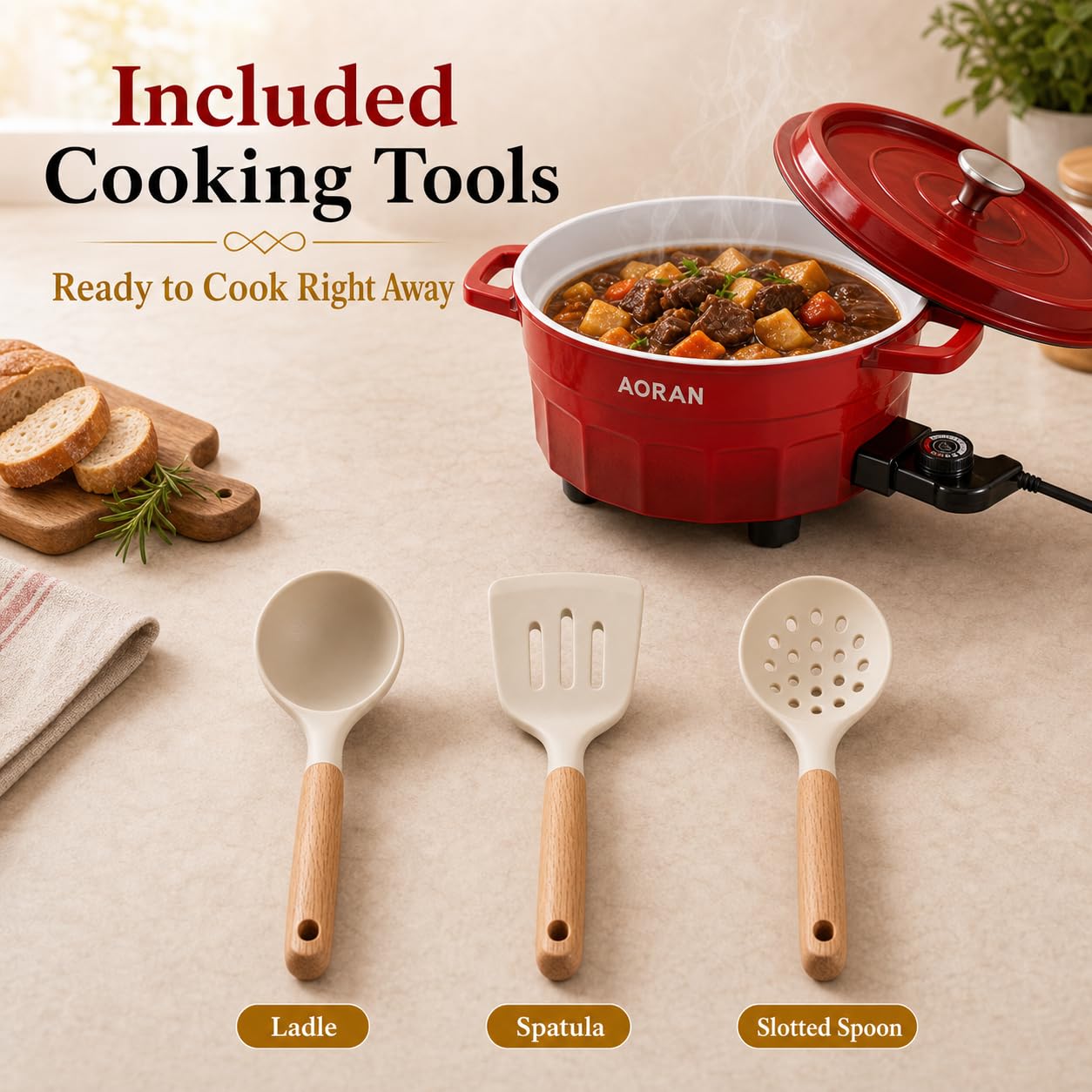 AORAN 6.5-Quart Electric Hot Pot & Nonstick Griddle