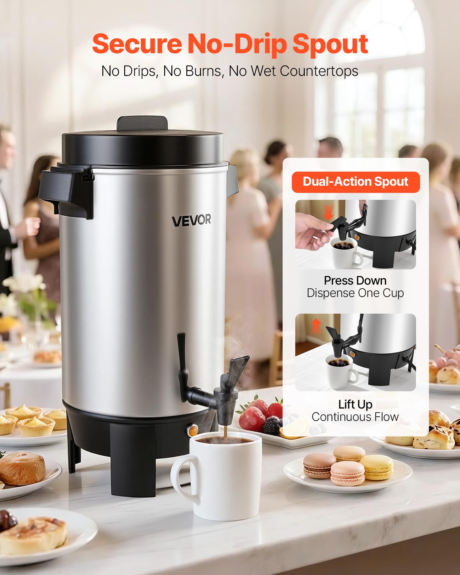VEVOR Commercial Stainless Steel Coffee Urn Dispenser