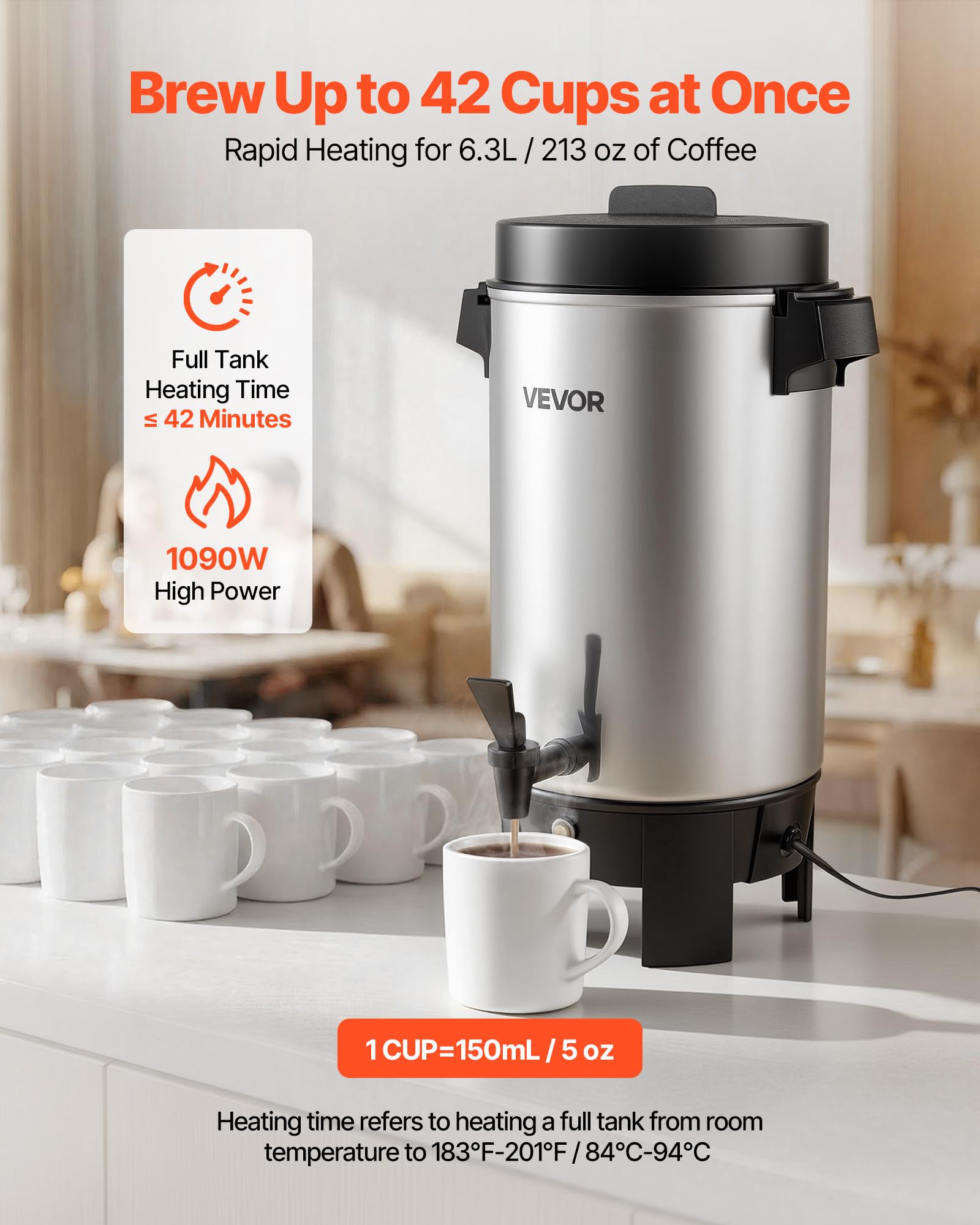 VEVOR Commercial Stainless Steel Coffee Urn Dispenser