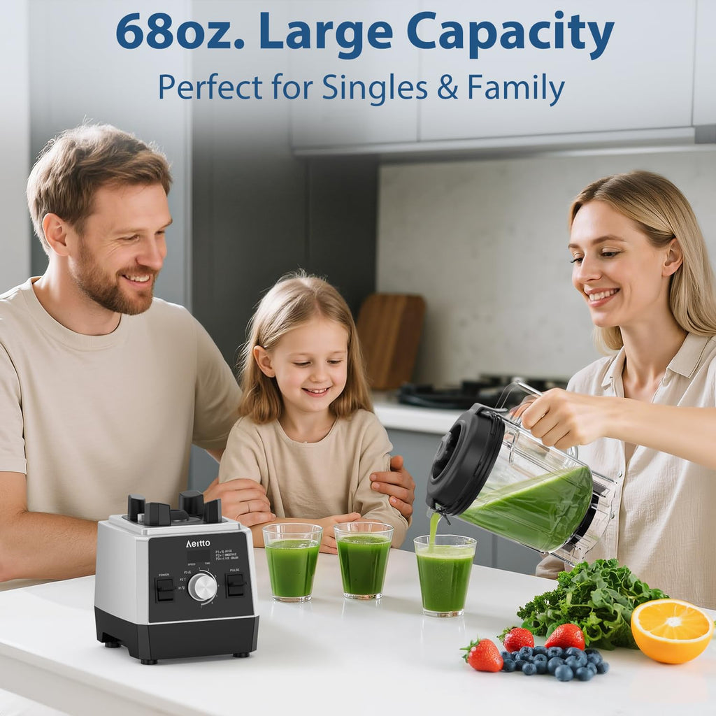 Aeitto 3 Preset Programs & 7 Speeds Professional Countertop Blender for Smoothies MAY