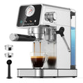Rounexes 20 Bar Espresso Machine with Milk Frother, Semi-Automatic Espresso Machine with Pressure Gauge & Touchscreen, Compact Stainless Steel Espresso Maker for Home & Office, 51mm Portafilter