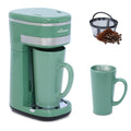 HousesAid Coffee Machine,Single Serve Coffee Maker,One Cup Coffee Maker with Reusable Filter&One-touch Control Button,Portable Brewer for Camping