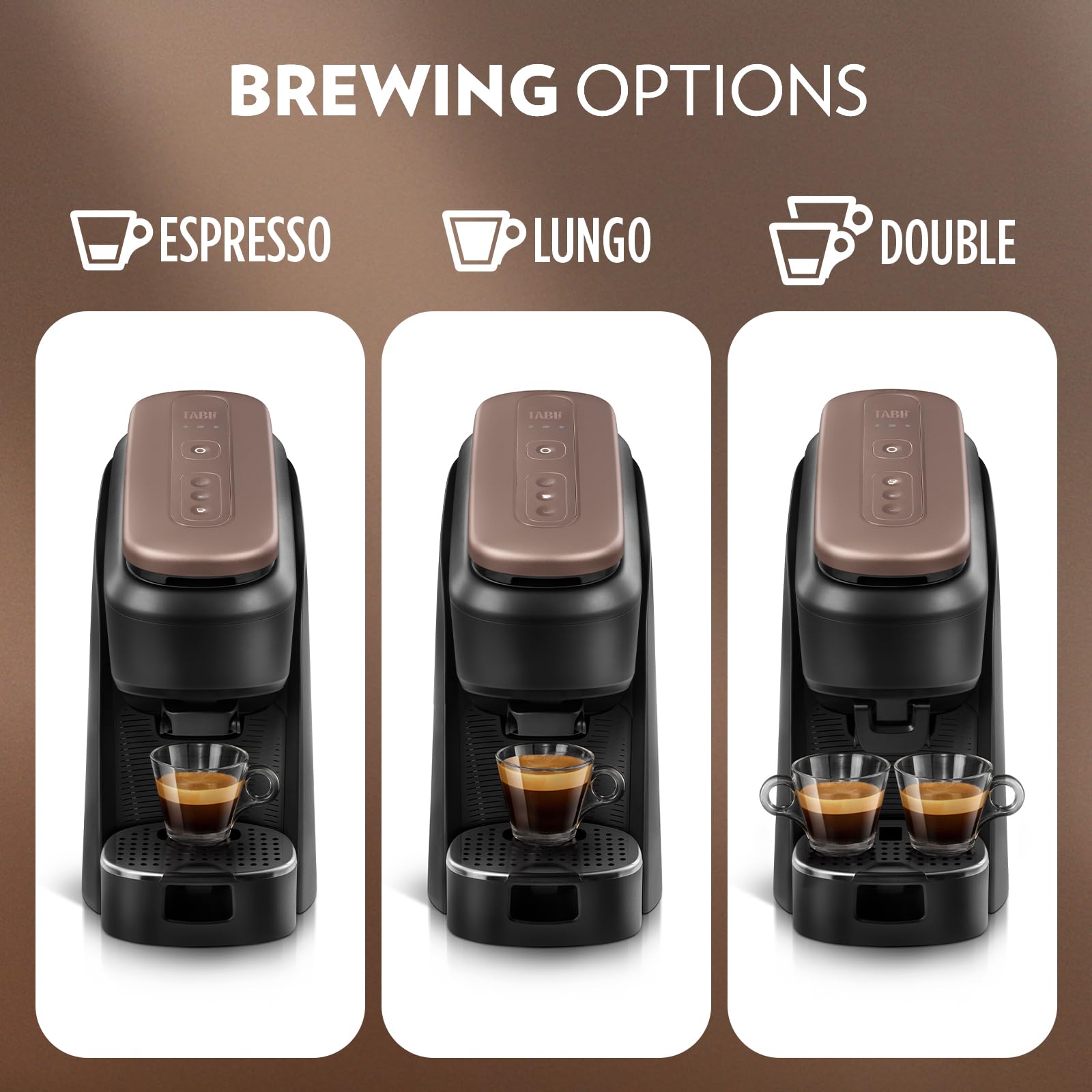 Lavazza Tablì Espresso Machine (Brown) and Milk Frother