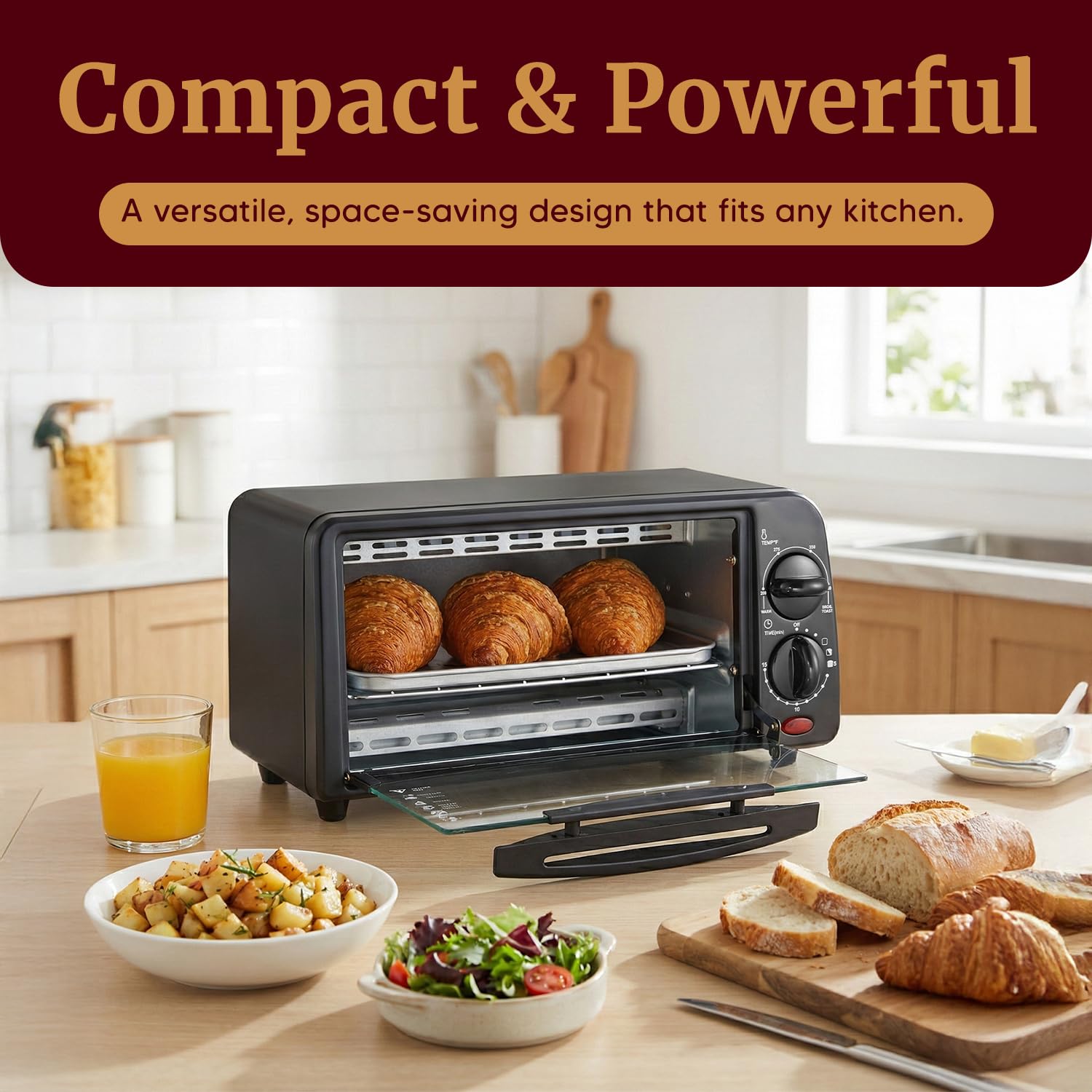 Elite Gourmet ETO449 9L / 4-Slice Countertop Toaster Oven