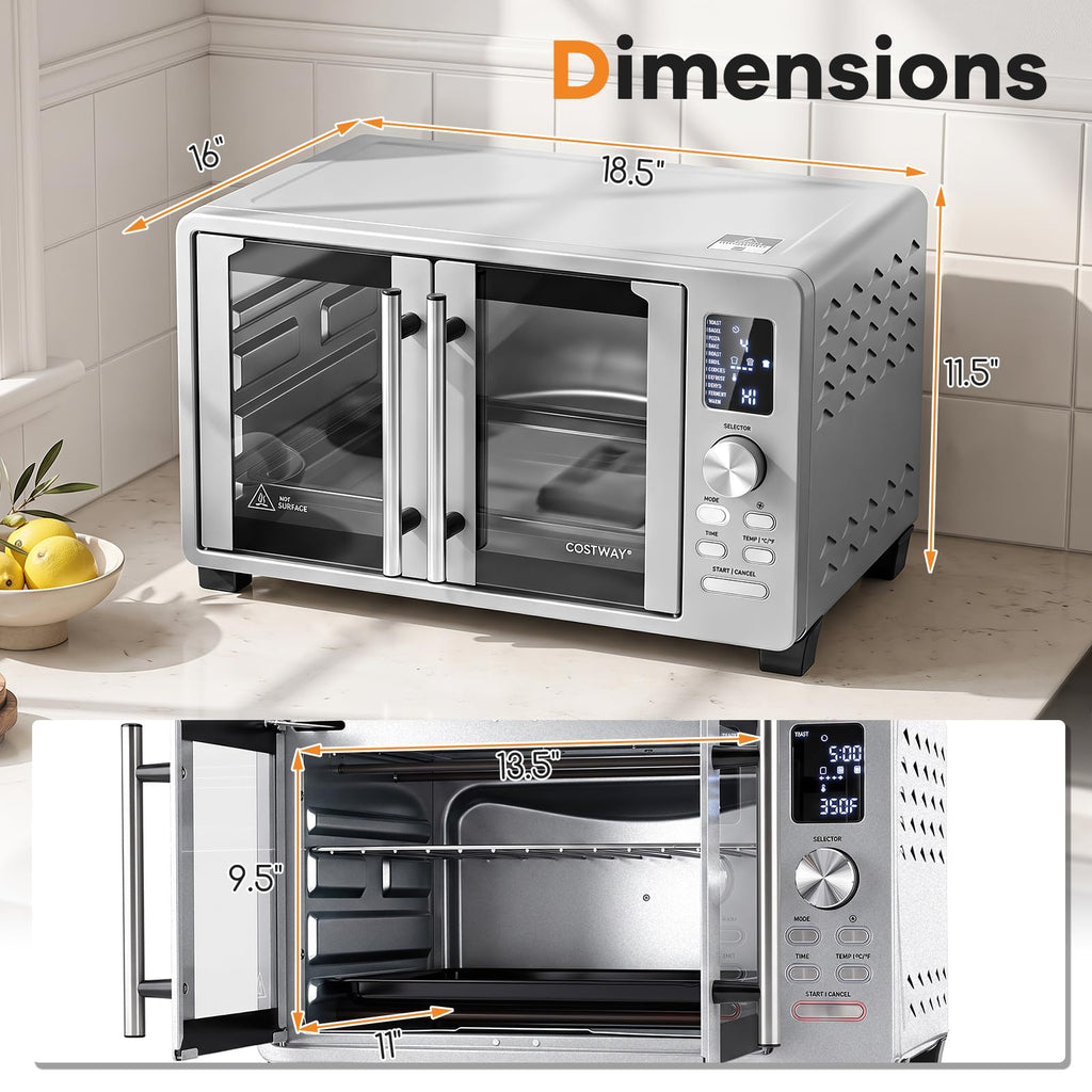 COSTWAY 26.4 QT French Door Toaster Oven with 11 Presets