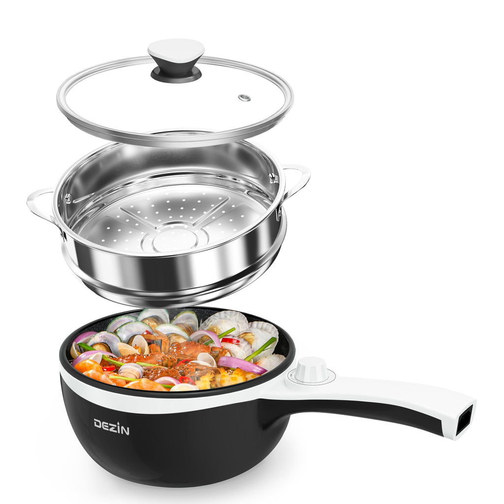 Dezin 1.5L Portable Electric Hot Pot & Nonstick Sauté Pan