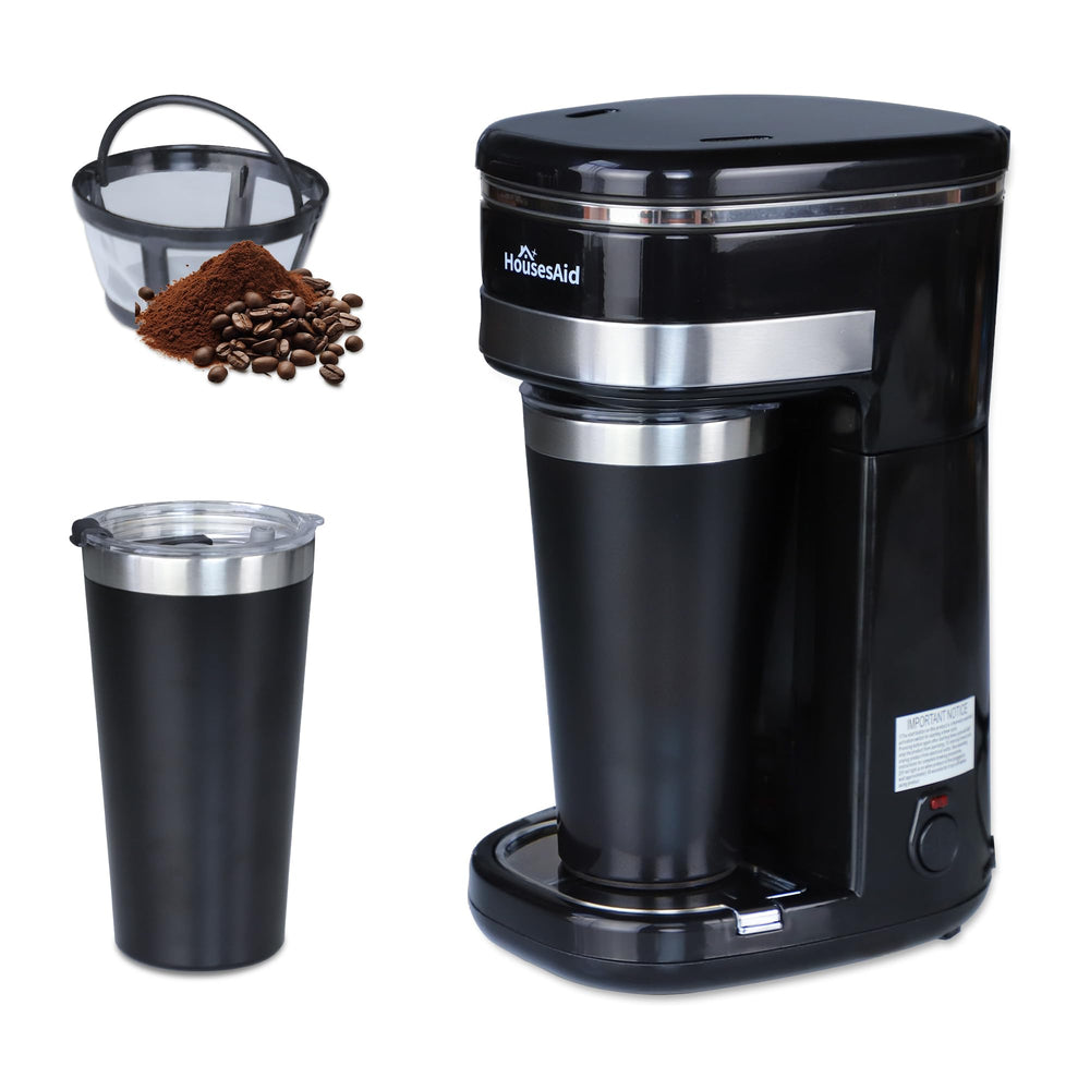 HousesAid Single-Serve Coffee Maker with Reusable Filter