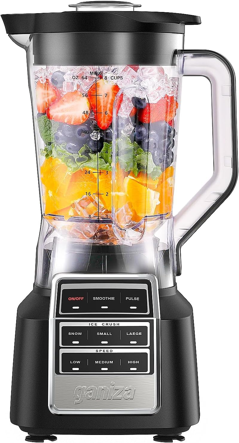 Ganiza 1800W Professional Countertop Blender for Smoothies