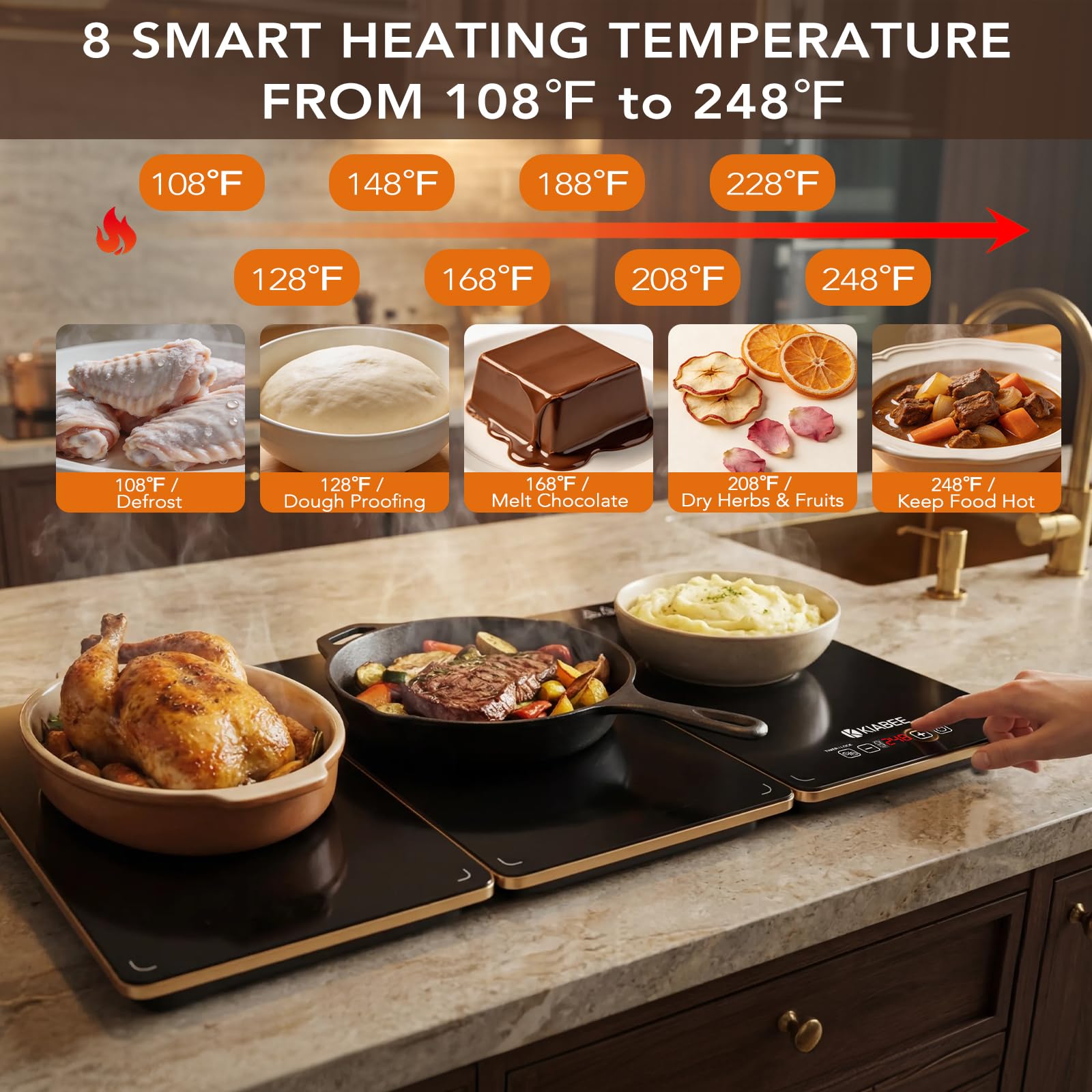 Electric Buffet Warming Tray for Parties & Food Serving