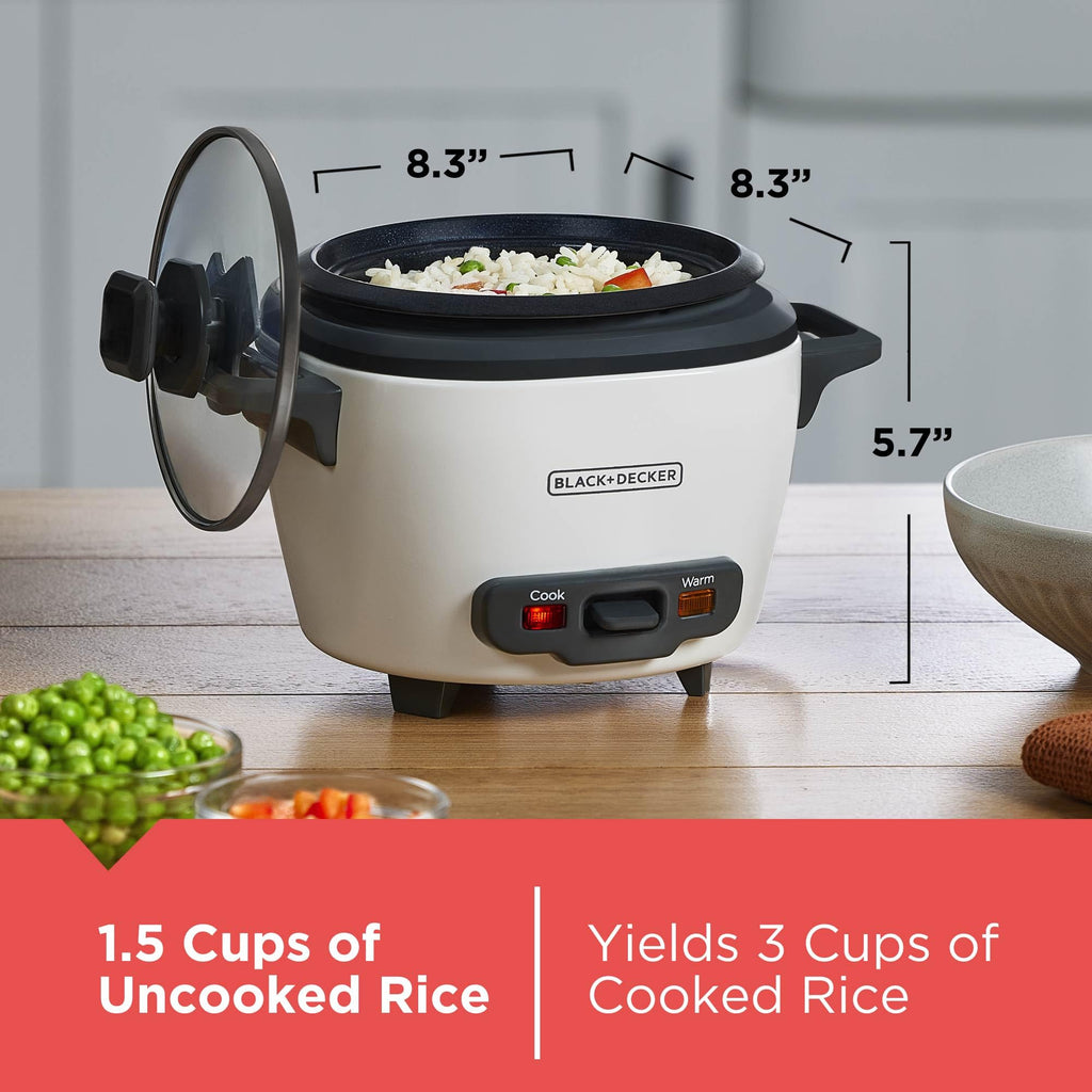 BLACK+DECKER RC503 Dry/3-Cup Cooked Rice Cooker