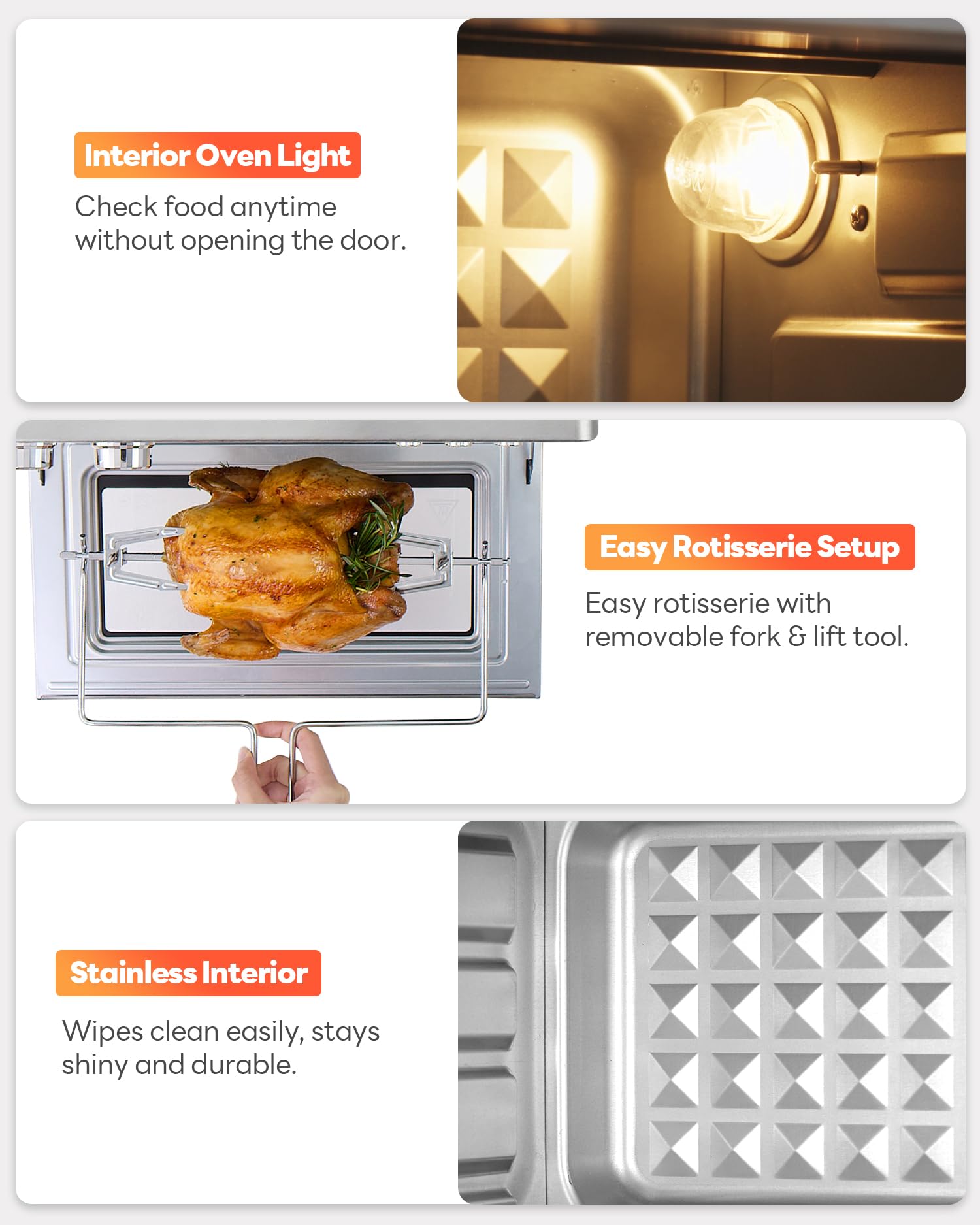 28QT Air Fryer Toaster Oven Combo, Large Countertop Oven with Next-Gen HeatWave Convection, 3-Layer Cooking, Black