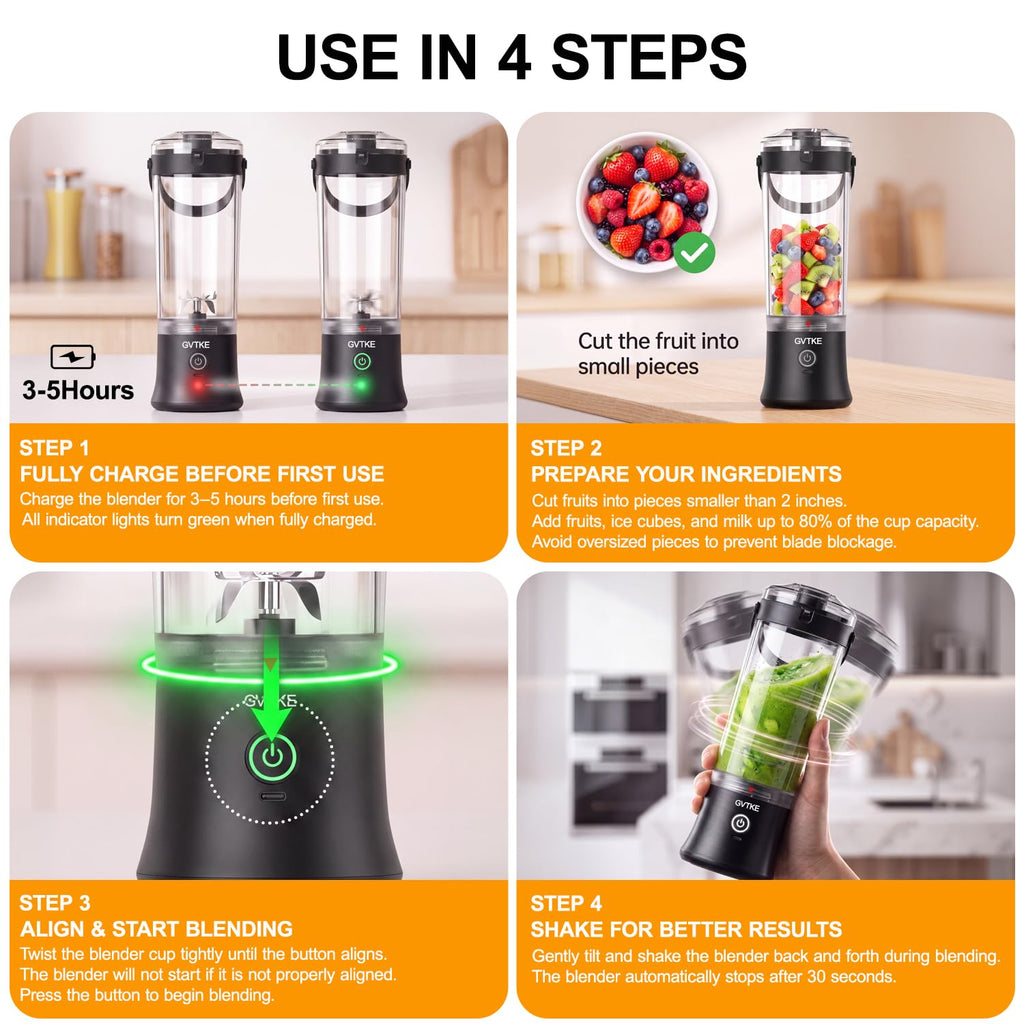 Portable Rechargeable Personal Blender for Smoothies