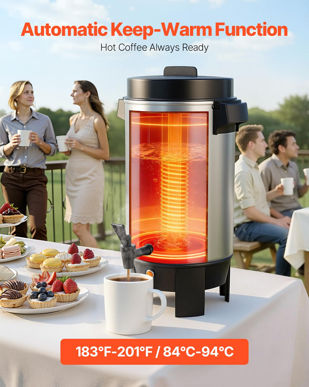 VEVOR Commercial Stainless Steel Coffee Urn Dispenser